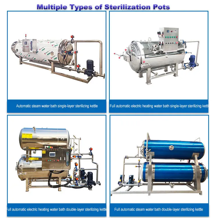 Horizontal Cylindrical Pressure Steam Autoclave/Mushroom Pouch Sterilization Machine Sterilizer
