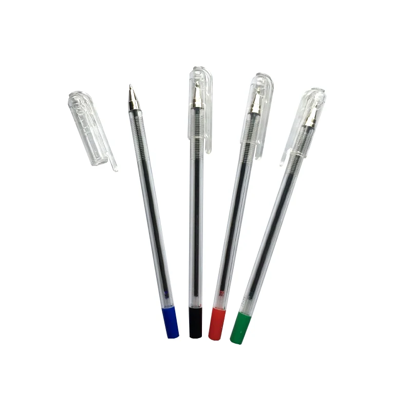 Simple Art Promotional Ballpoint Pen Cheap Plastic Stick Ballpen 1.0mm Writing Width Back to School Accessory