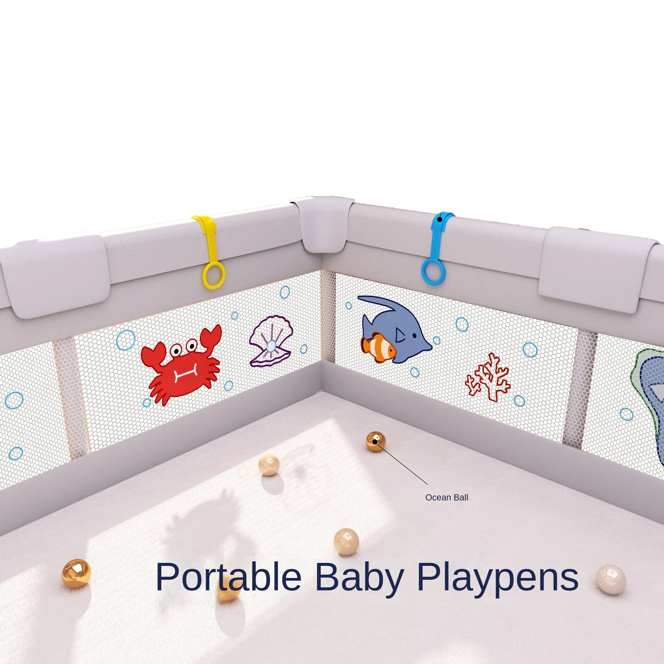 Portable Pet Exercise Pen with Door Easy Assembly Indoor Outdoor Playpen for Small to Medium Size Dogs Puppy Playpen