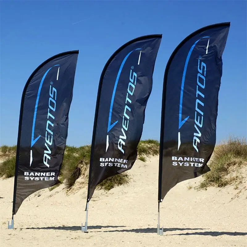 4.5m Height Flag Pole with 110gsm Polyester Single Sided Printing Feather Fags