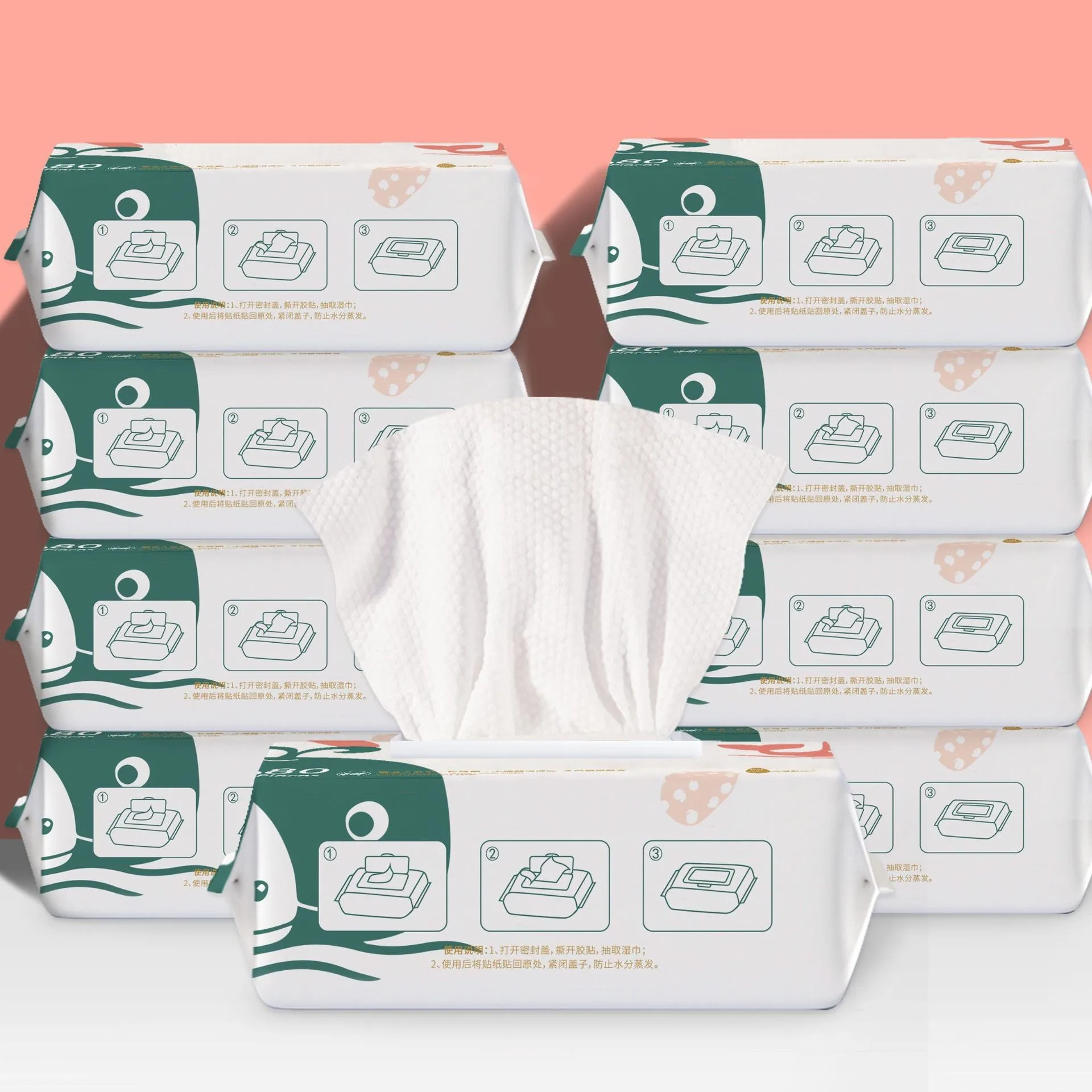 Wholesale 80pcs Spunlace Cotton Wet Cleansing Wipes OEM Brand Baby Wipes with Soft Fragrance Direct From Factory