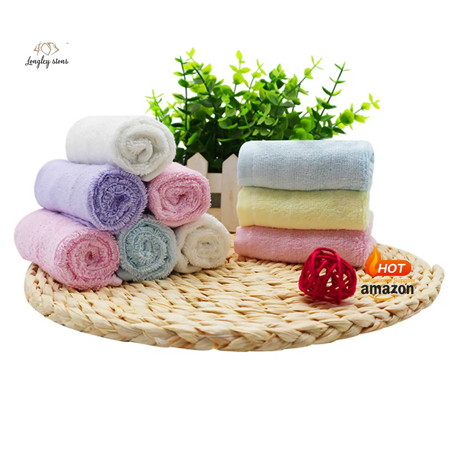 Wholesale luxury organic Bamboo baby washcloth 10x10 washcloths sets