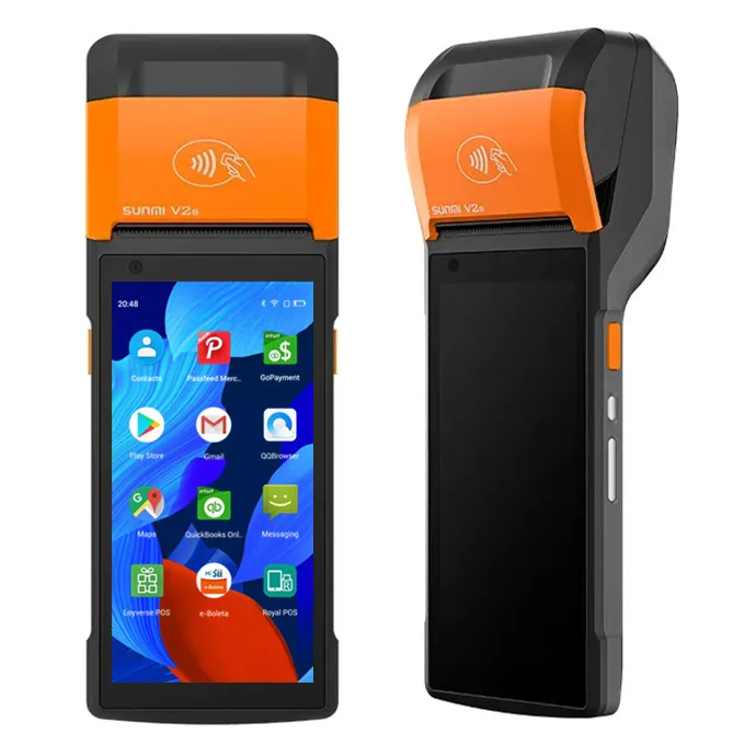 V2S Sunmi Pos программное обеспечение Android 11 4G терминал ставок ручной Ресторан все в одном касании Бесконтактный NFC Smart Reader