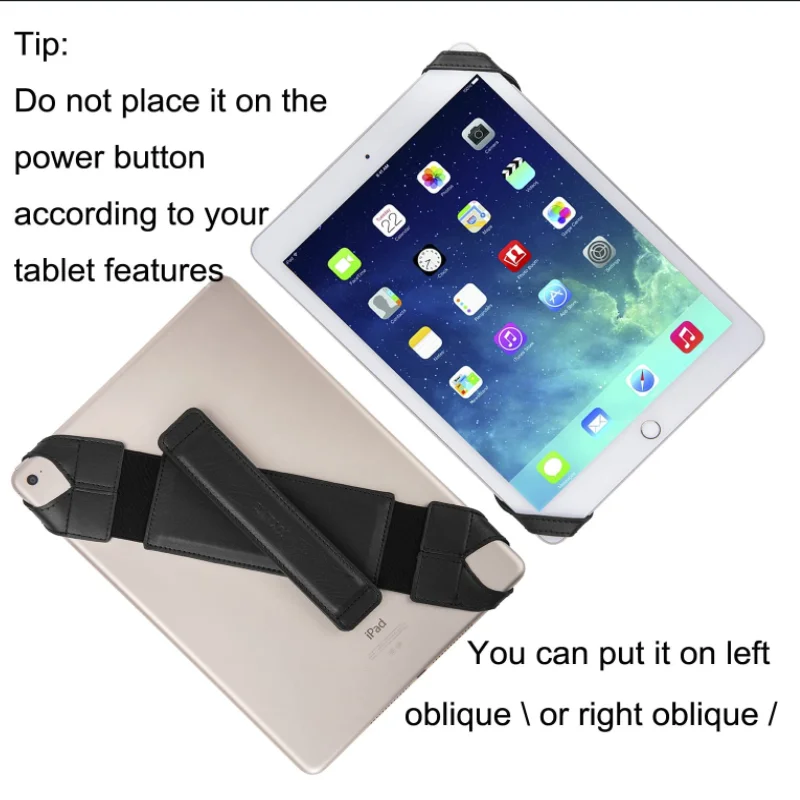 Universal Tablet Hand Strap Holder Leather Handle Grip with Elastic Belt phone finger grip shoulder