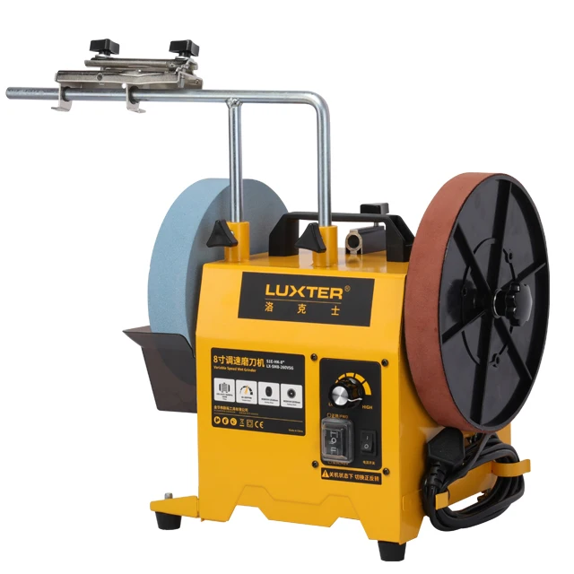 LUXTER New LX-SM8-260VSG 8-Inch Wet Sharpener Machine 260W with Variable Speed for Knife Sharpening Polishing