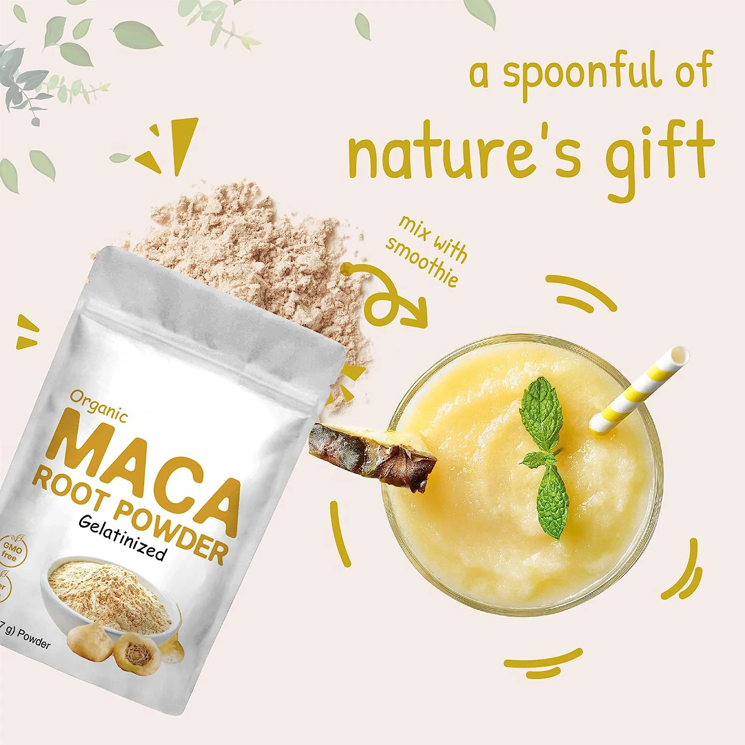 OEM/ODM Private Label Immune Support Energy Maca Root Extract Men Energy Support Maca Root Powder