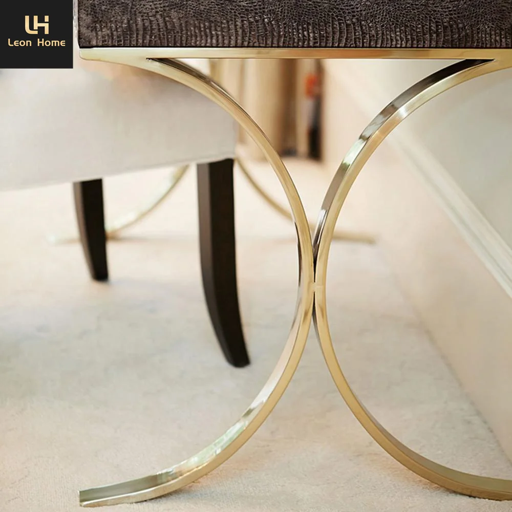 Customized Wholesale Wooden Gold Stainless Steel Home Office Equipment Furniture Desk