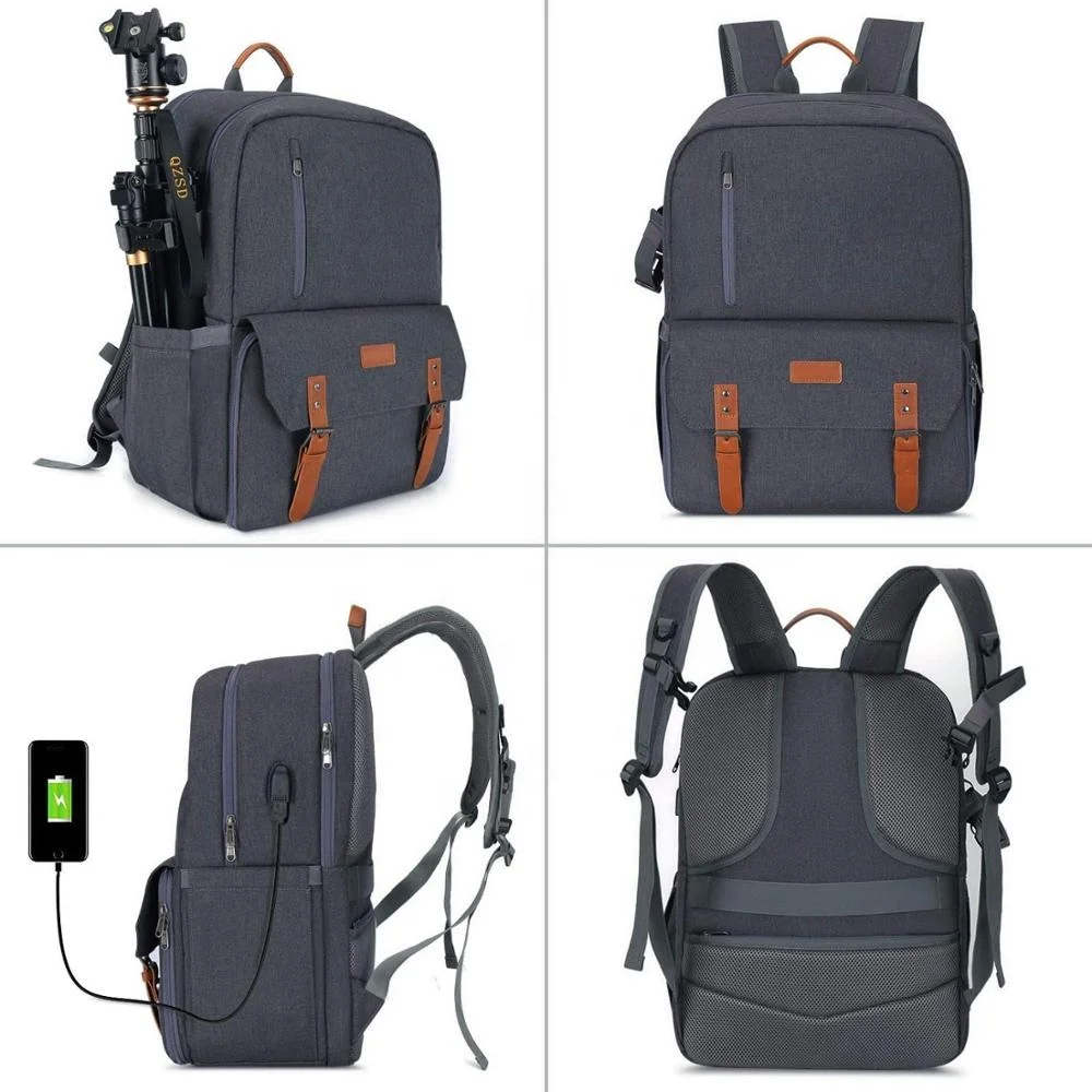 
Anti Theft Professional SLR DSLR Camera Backpack with Rain Cover&USB Charging Port Compatible with Canon/Nikon/Sony/MacBook 
