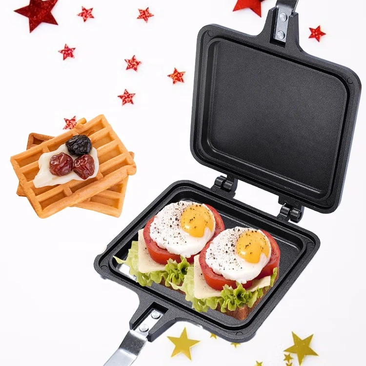 Customized cast aluminum sandwich maker frying pan non-stick pan double-side frying pan baking tools