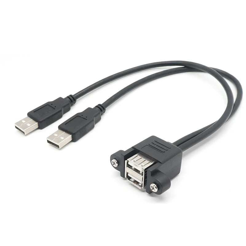 Двойной USB 2 0 A штекер для двойных гнездо Y разветвитель адаптер
