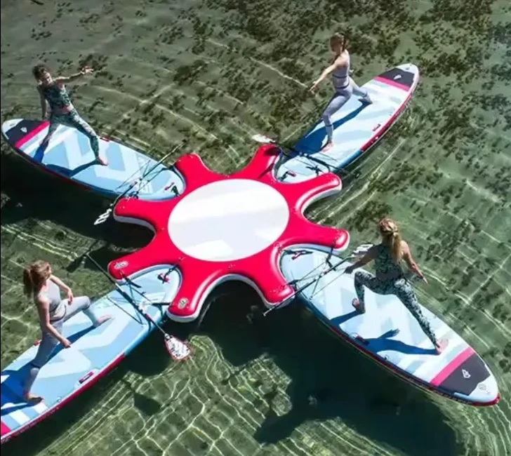Customized Inflatable Surf Platform Station - SUP Yoga Dock for Floating Fitness and Fun Activities