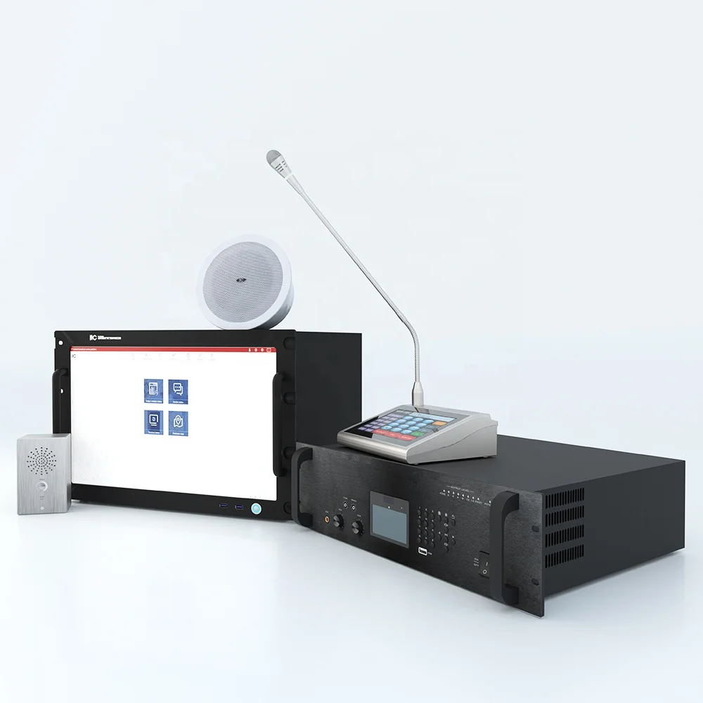 Easy to Operate Digital Professional PA Broadcast Audio System IP Public Address & Intercom for Hotel School Factory Use