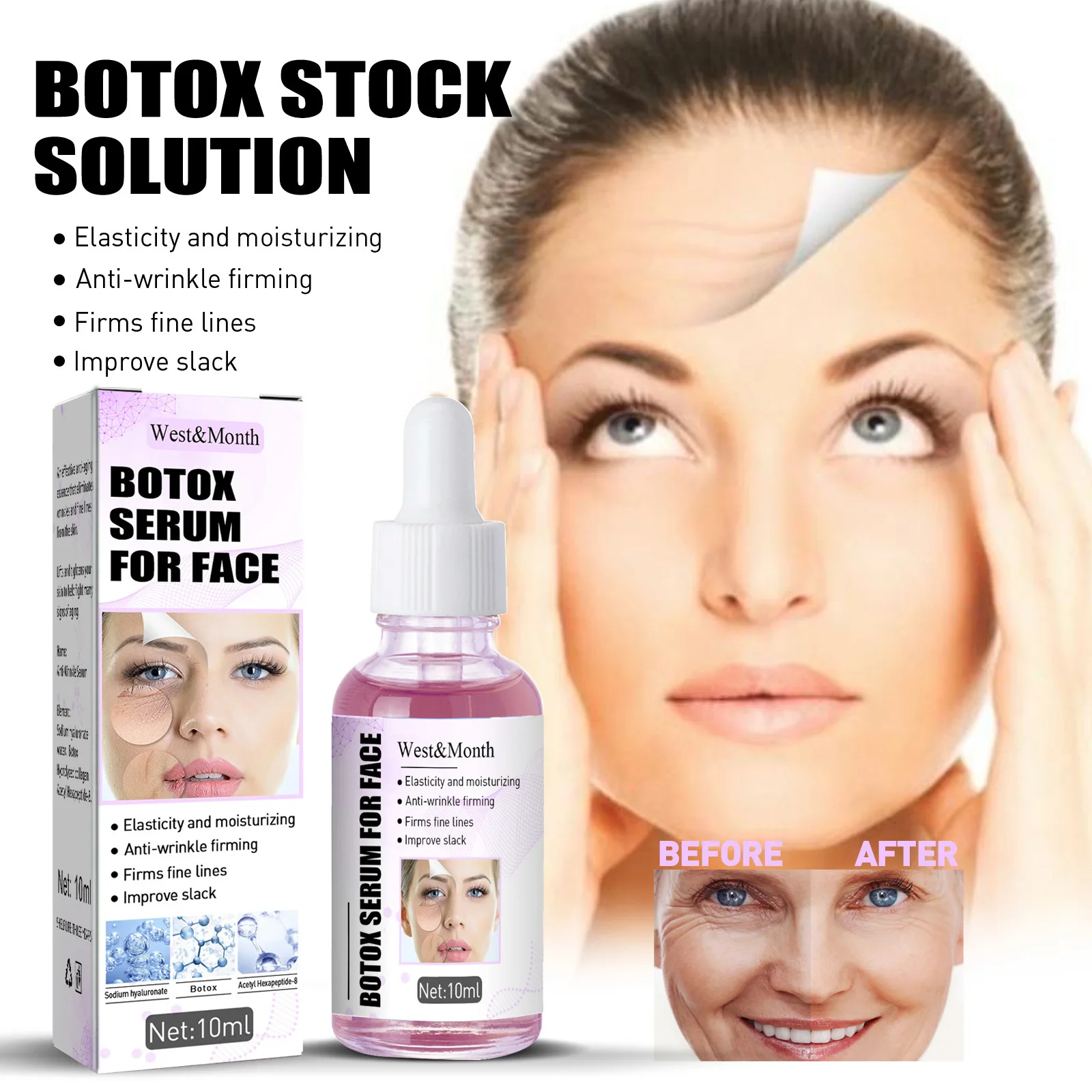 Private Label 10ML Antioxidant Soothing Moisturizing Whitening Anti Wrinkles Anti Aging Serum For Face