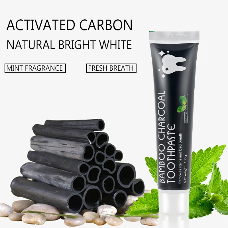 Black bamboo natural charcoal toothpaste teeth whitening toothpaste for day and night