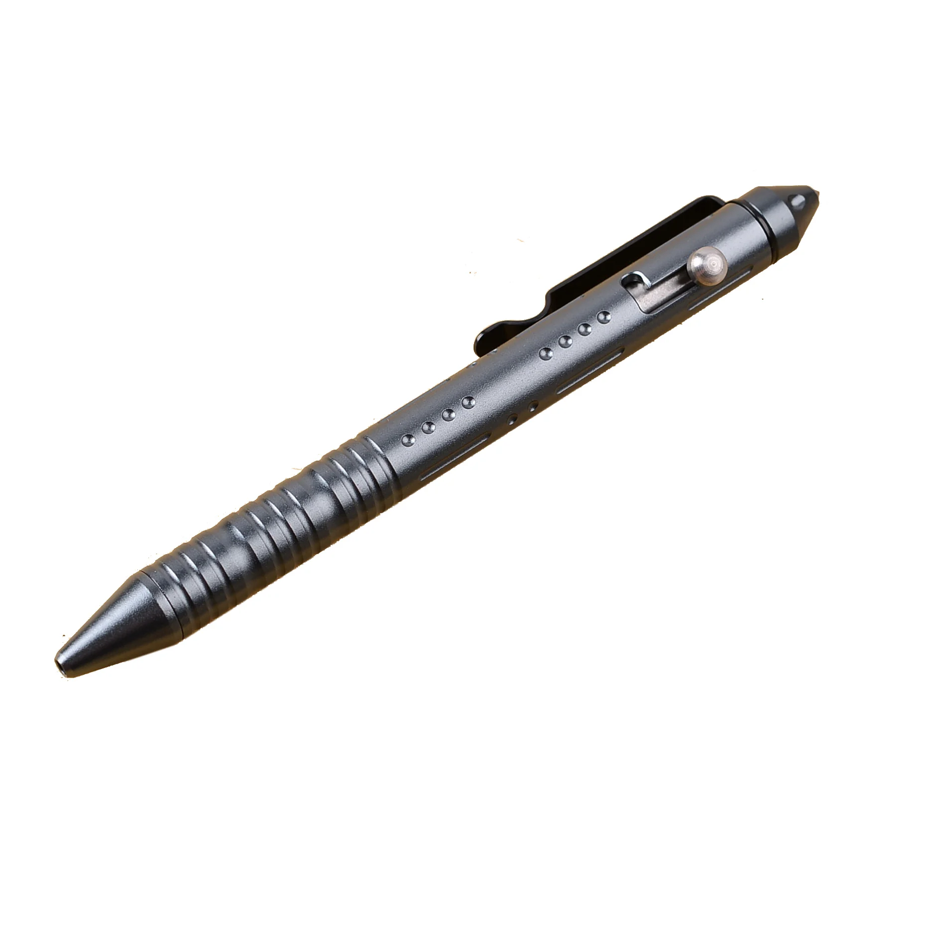 Hollow Out Style Stainless Steel Tactical Pen with gun style bolt pusher Self Defense Survival Glass Breaker Pen