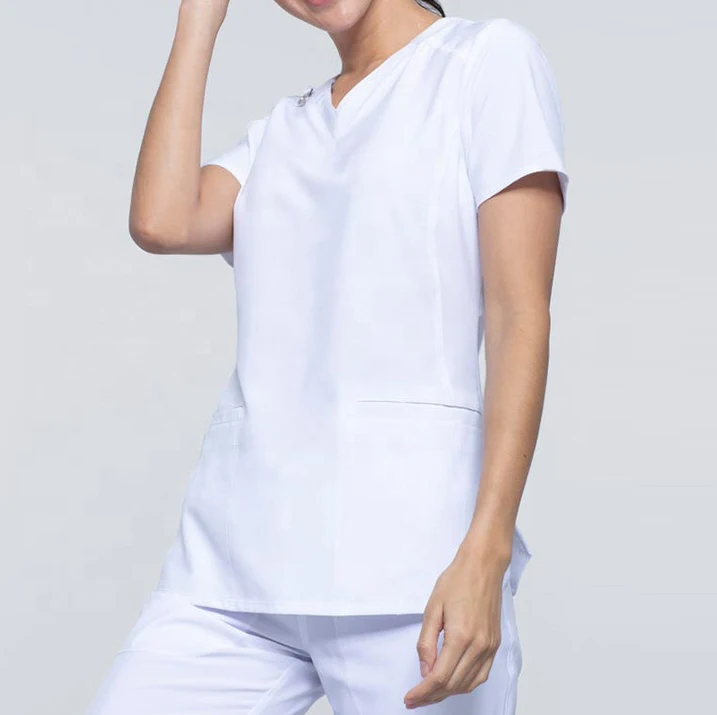 Customize Hight Waisted Work Pants Reusable Suits Jogger Doctor Nurse Scrub Suit Sets Medical Clinic White Hospital Uniforms
