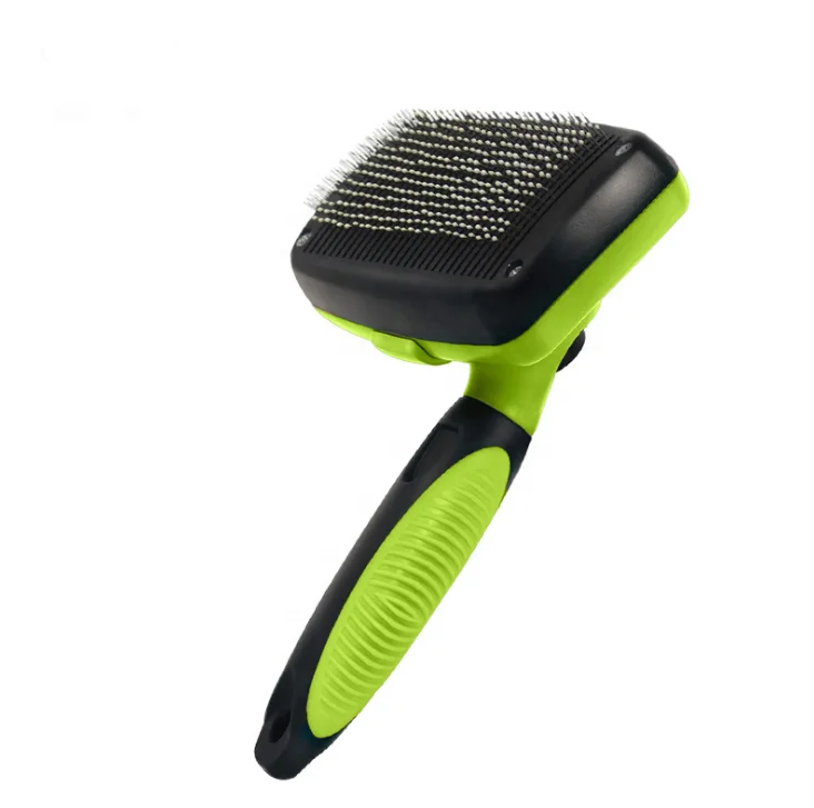 self-cleaning slicker pet grooming hair remover brush with sticky Beads