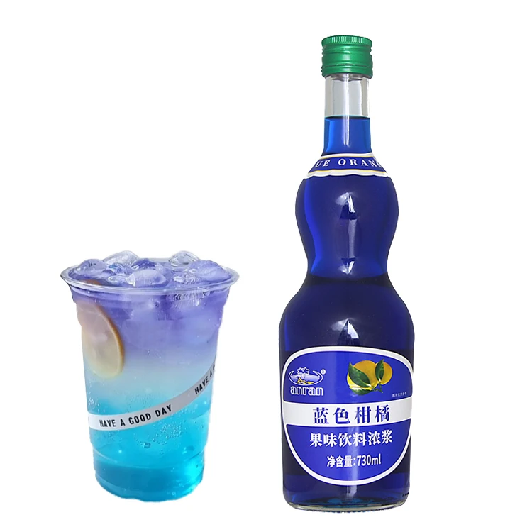 Anranfood Blue Orange Syrup 730ml Flavored Fructose Uit Syrup