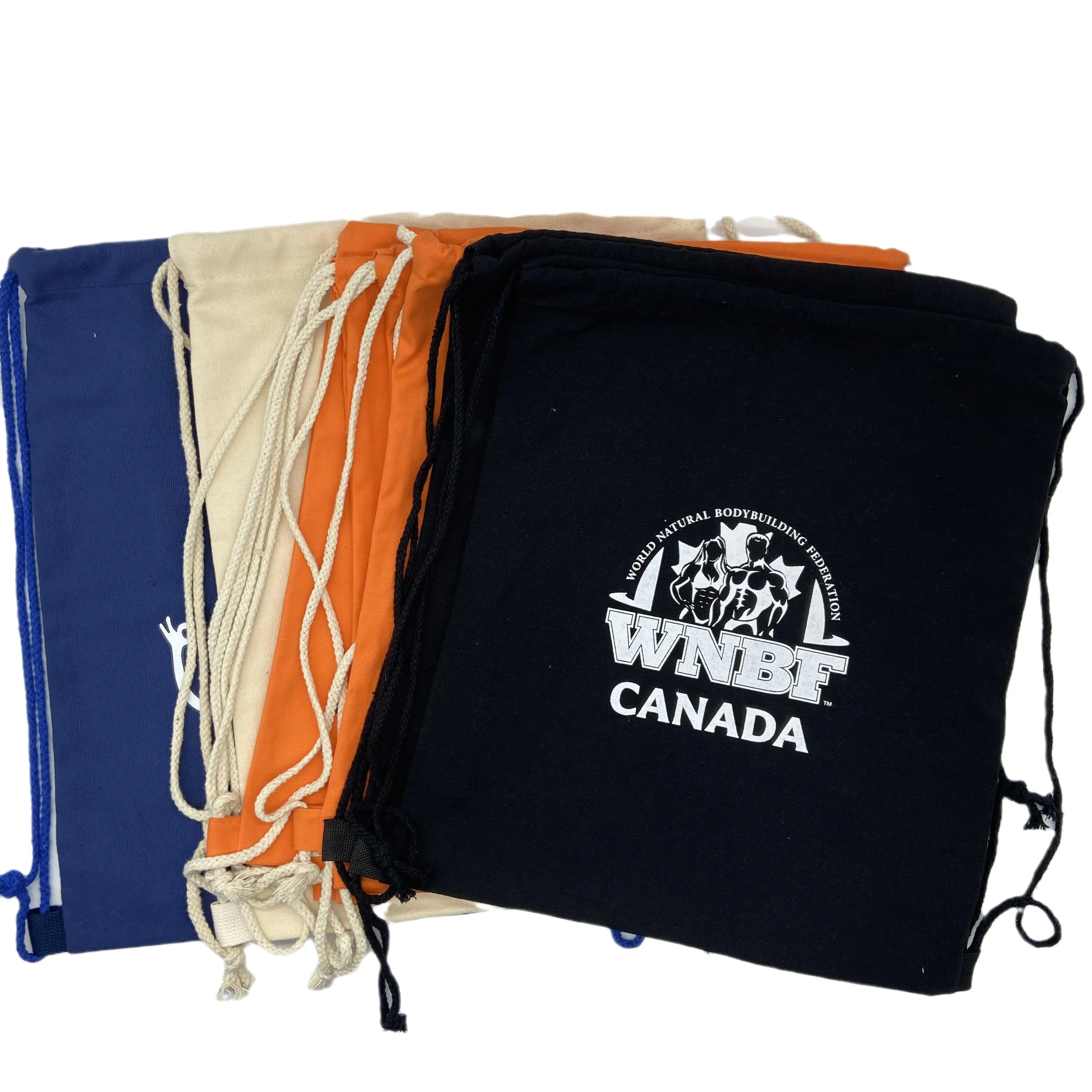 Colorful Cotton Printed Canvas Cotton Drawstring Backpack Cotton Drawstring Bag