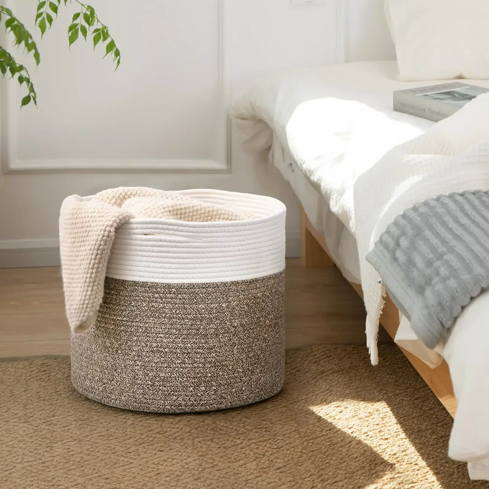 High Quality Basket Cotton Rope Laundry Kids Toys Cotton Rope Storage Basket Washing Basket