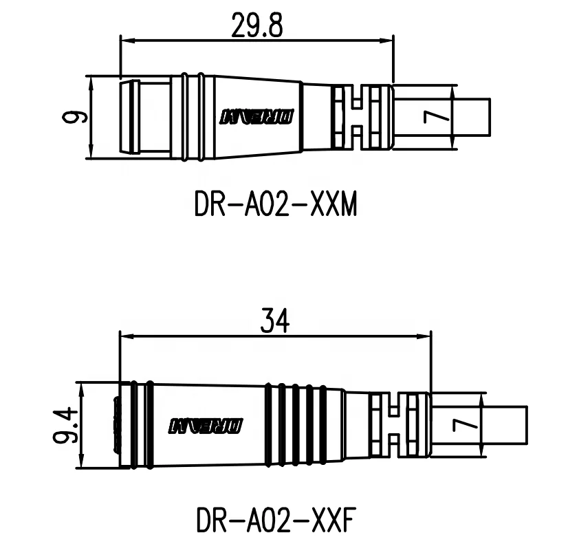 Male or Female 2pin 3pin 4pin 5pin 6pin M8 Electric Bike Connector IP65 Waterproof Connector