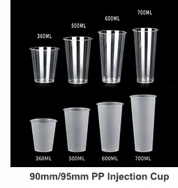 Digital Printing Custom Plastic Disposable PP Logo Boba Milk Smoothie Milkshake And Tea Cups Bubble Tea Cup With Lid