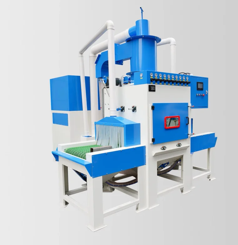 KAFAN 3814 12A Automatic sandblasting machine With continuous convey belt For Flat one