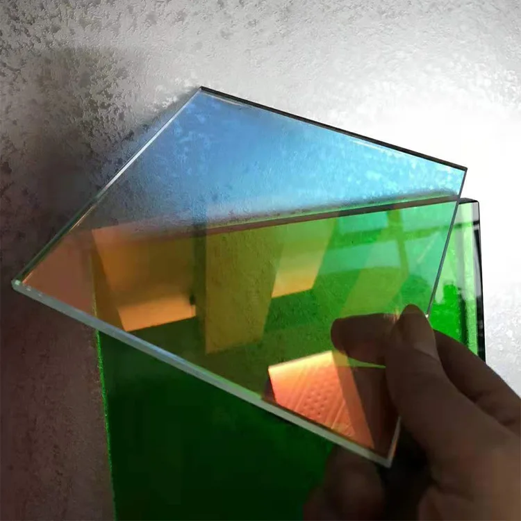 High End Unique Tempered Iridescent Color Glass Partitions Custom Wall Decorative Panel Glass