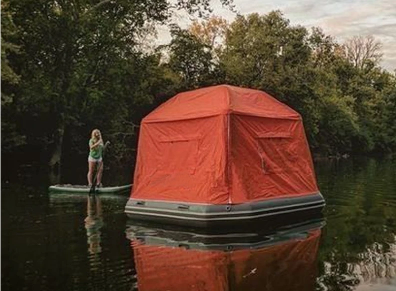 Inflatable water floating island platform tent rafting boat inflatable boat raft tent