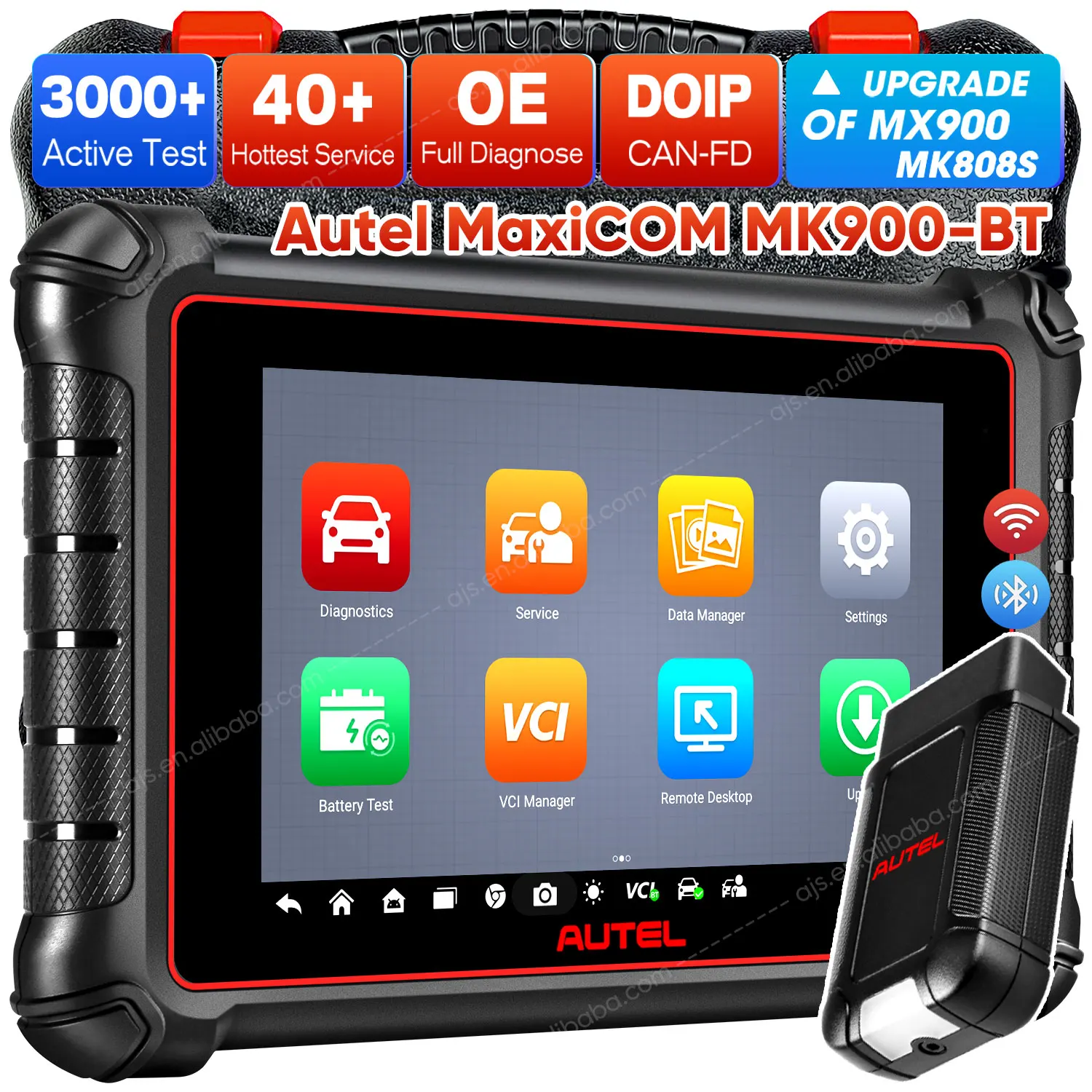 Autel MaxiCOM MK900BT Car Diagnostic Tool MK808 MK808BT PRO MK808 900 BT Altar Auto Universal Full System OBD2 Scanner