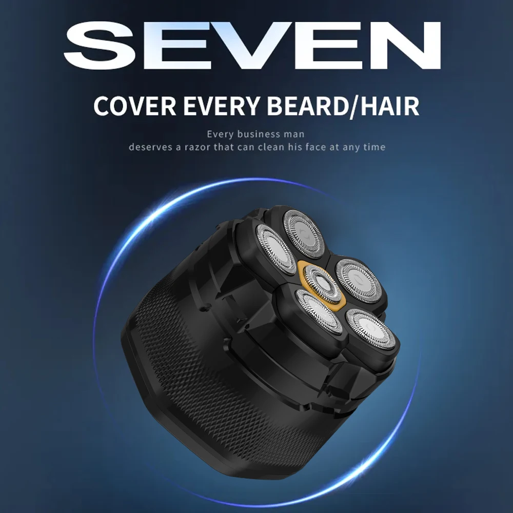 Waterproof 6D Head Bald Shaver Magnetic Head Shaving Machine Cordless Electric Mini Rotary Shavers For Men with LED display