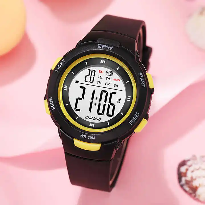 3ATM Waterproof Digital Watch for Men Sport People Teenager Students 40mm Dial ABS Case with Light Feature Watches Boys girls