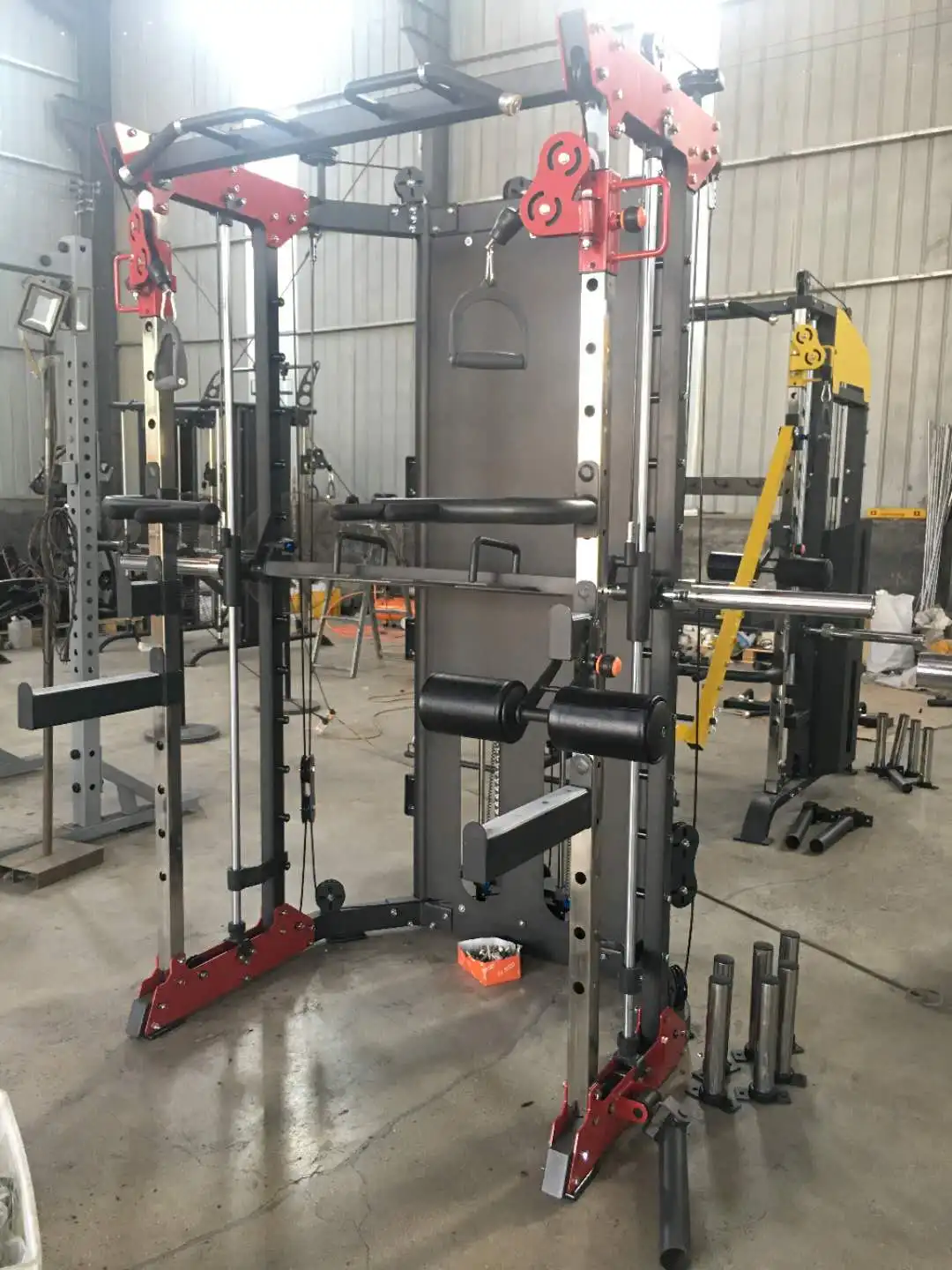Commercial Fitness Gym Equipment Power Half Squat Rack Black Red  Customized Functional Trainer Packing Color Material Muscle