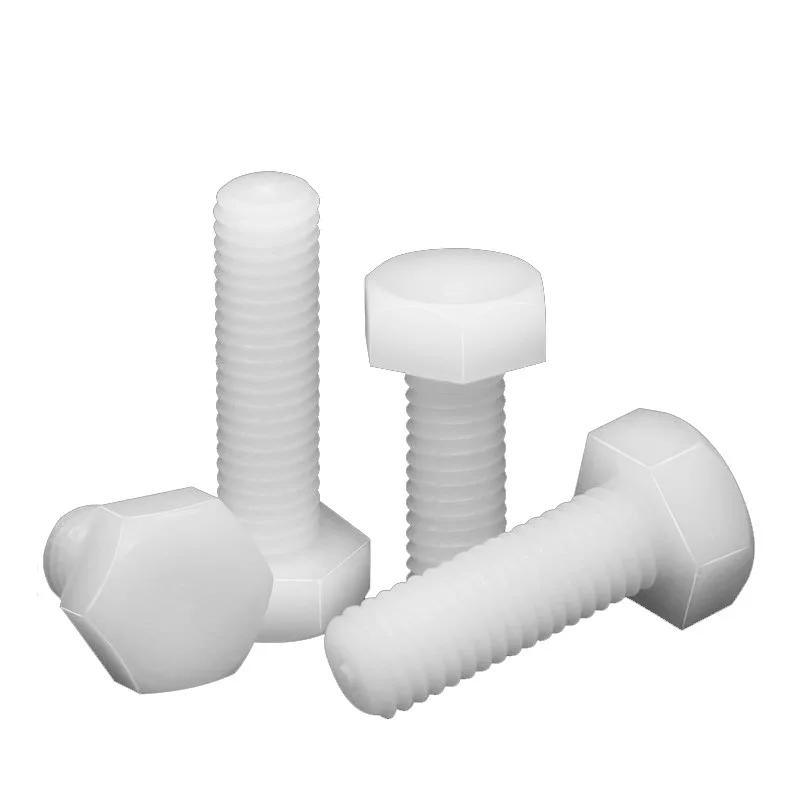 China Fastener Manufacturing White Nylon Hexagon Screw Din933 Hexagon Insulated Screw Plastic Screws