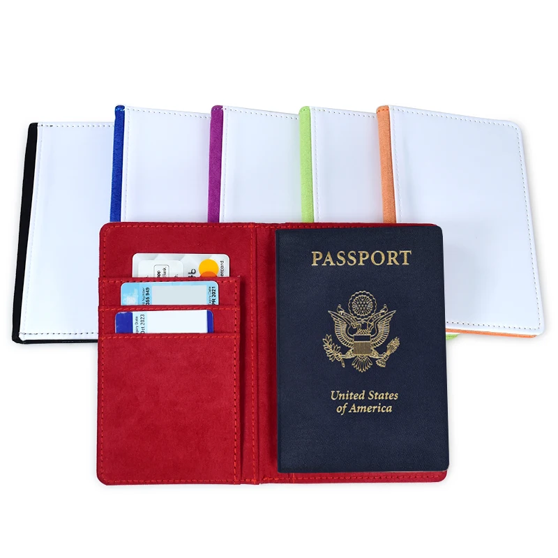 In Stock Personalized Sublimation Blank Passport Holder Wallet Highly Durable Leather Travel Passport And Card Holder