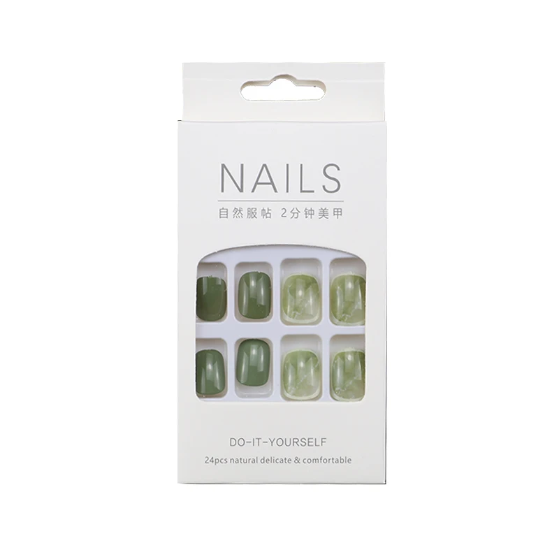 Cheap Price 24pcs Nail Press on Short Printed Bulk Nails Artificial Fingernails for Woman Fancy