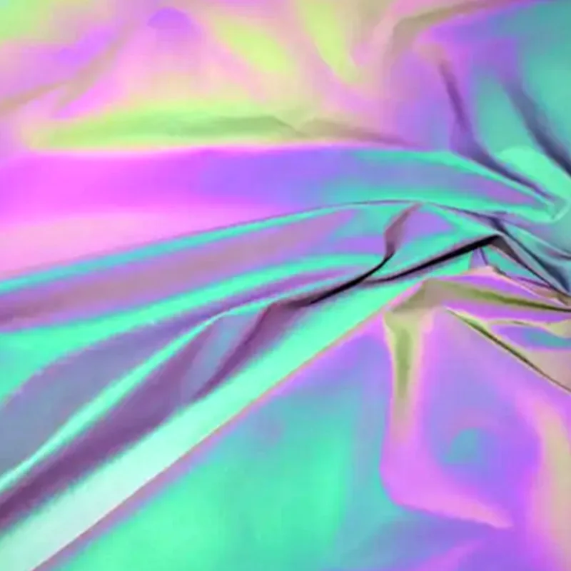 Custom Designs Hologram Printing Reflective Spandex Polyester Fabric For Clothing Materia