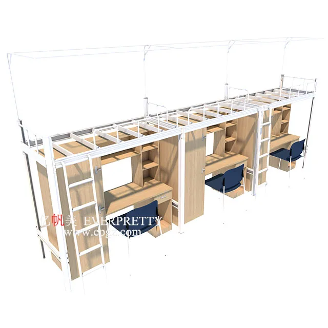 Cheap Sale School Furniture Set University College Dormitory Hotel Furniture Heavy Duty Metal Frame Double Bunk Bed