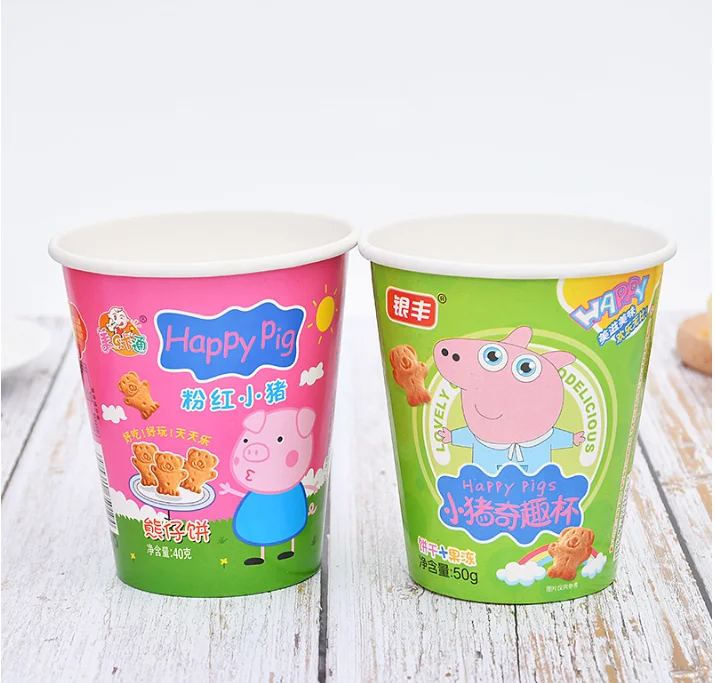 
Disposable thickened hot drink milk tea household paper coffee Cola eco friendly children cartoon white cardboar cup 