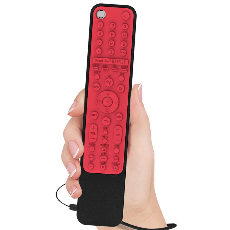 Silicone Case for RMF-TX600U RMF-TX500C Smart TV Voice Remote Control Shockproof Protective Cover with Remote Loop
