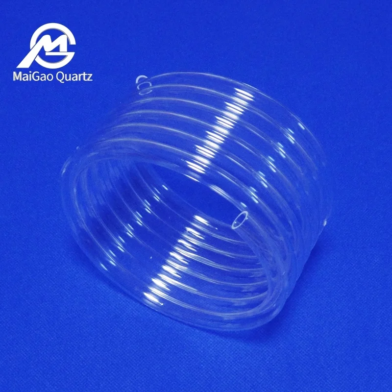 Прозрачная кварцевая стеклянная катушка/Спиральная кварцевая стеклянная трубка для нагрева