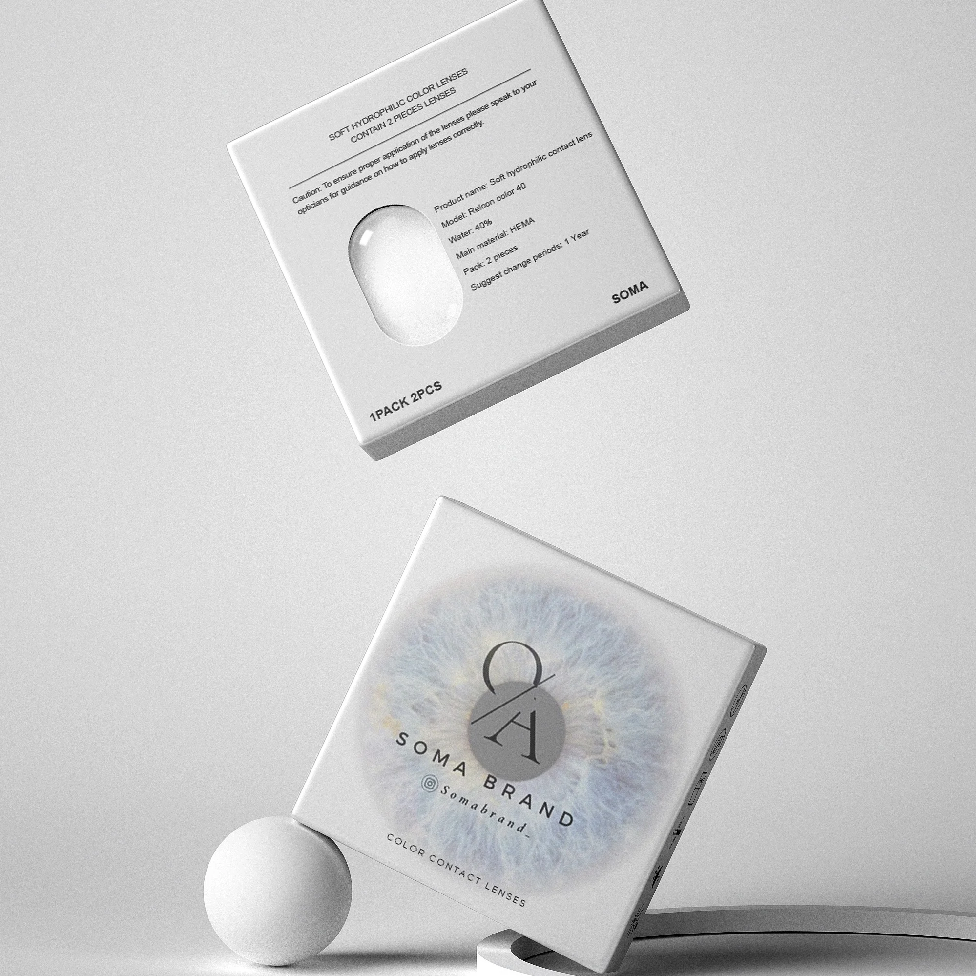 transparent contact lens customizable paper box packaging labels lenses packaging for Contact Lenses