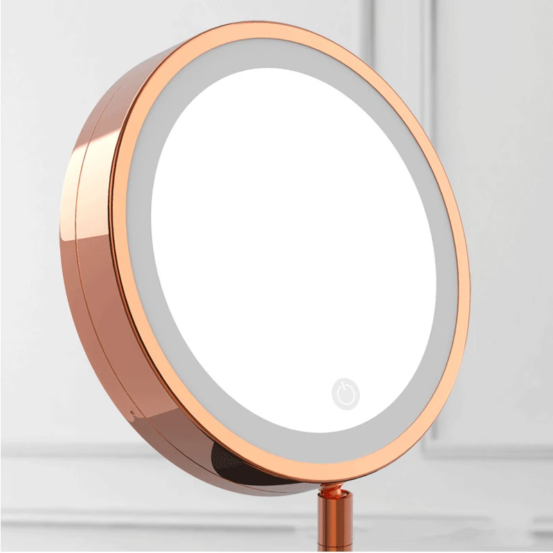 4 Inches Deluxe Gold Chrome Round Anti-Fog Bedroom LED Vanity Make Up Mirror With Light