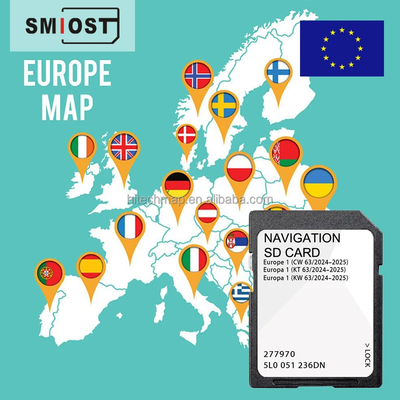SMIOST 32GB Sat CID Navig GPS навигационная карта автомобильное программное обеспечение SD для Skoda A1 Europe Octavia Rapid