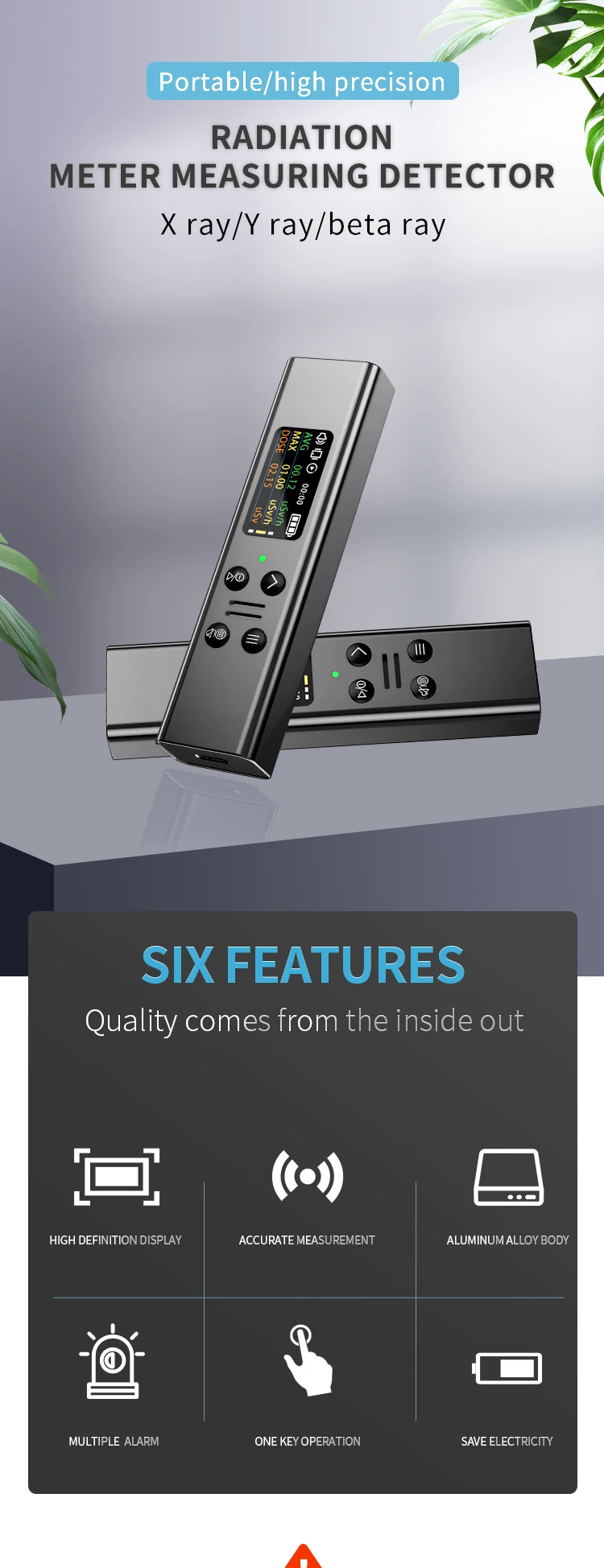 Переносной детектор ядерного излучения, портативный детектор X-RAY GM tube geiger muller countering measurement