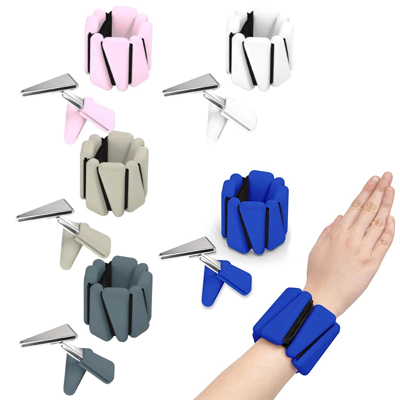 NQ SPORTS Wearable Weight Bracelets Adjustable Ankle Weights 1lb/2lb Fitness Exercise Custom Silicone Ankle Wristband Weight Set