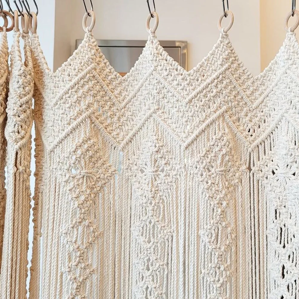 Ins Soft Decoration Homestay Home Furnishings Nordic Bohemian Style Partition Curtain Handmade Door Curtain Tapestry