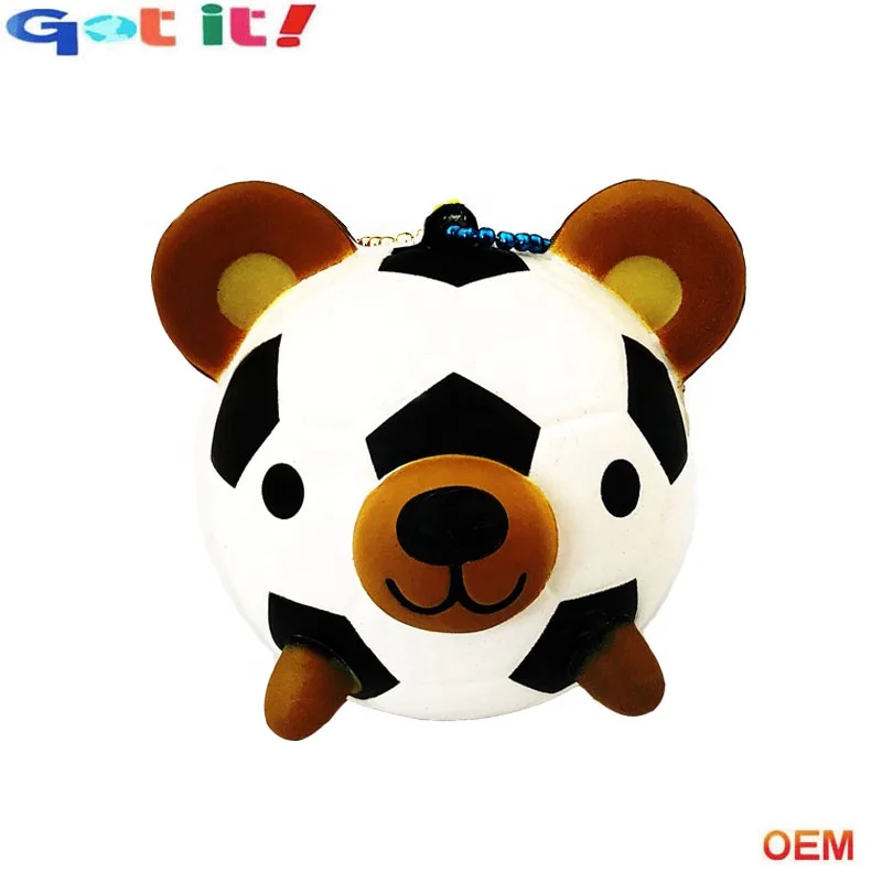 
Custom PU foam face slow rising squishy anti stress football with logo design. 