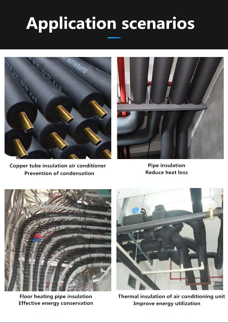 pvc /nbr rubber plastic insulation pipe foam tubes material for oil materials