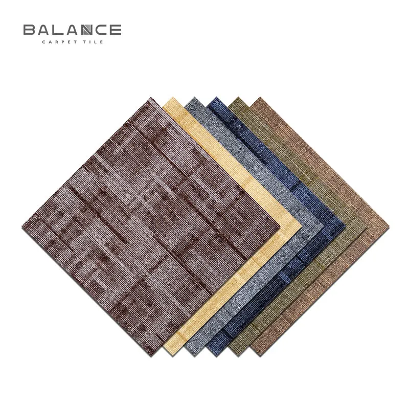 Square Carpet Factory Custom Alfombra Tapis  100% PP/Nylon Yarn PVC Backing carpet tiles 50x50 commercial office